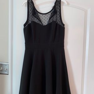 Black Mesh Polka Dot Dress